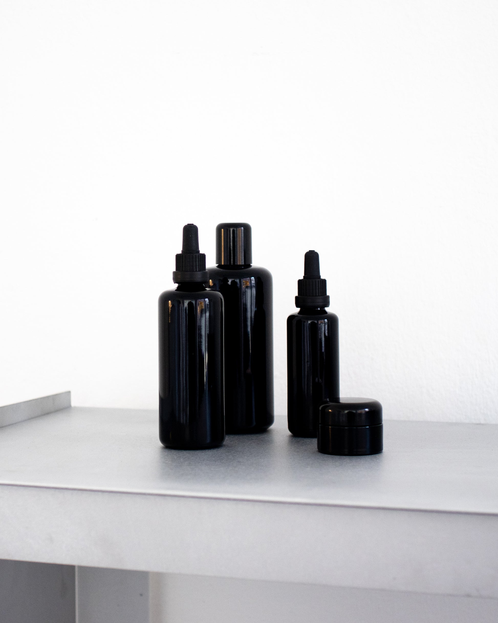 liquid aufbewahrung BLACK refillable glass storage dispenser bottle