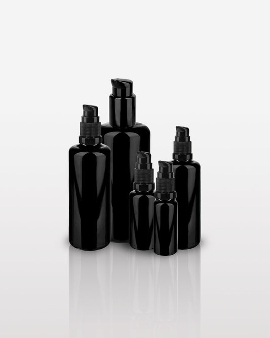BLACK refill glass bottles | dispenser